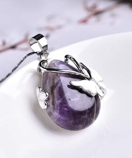 Amethyst Butterfly Necklace Stones