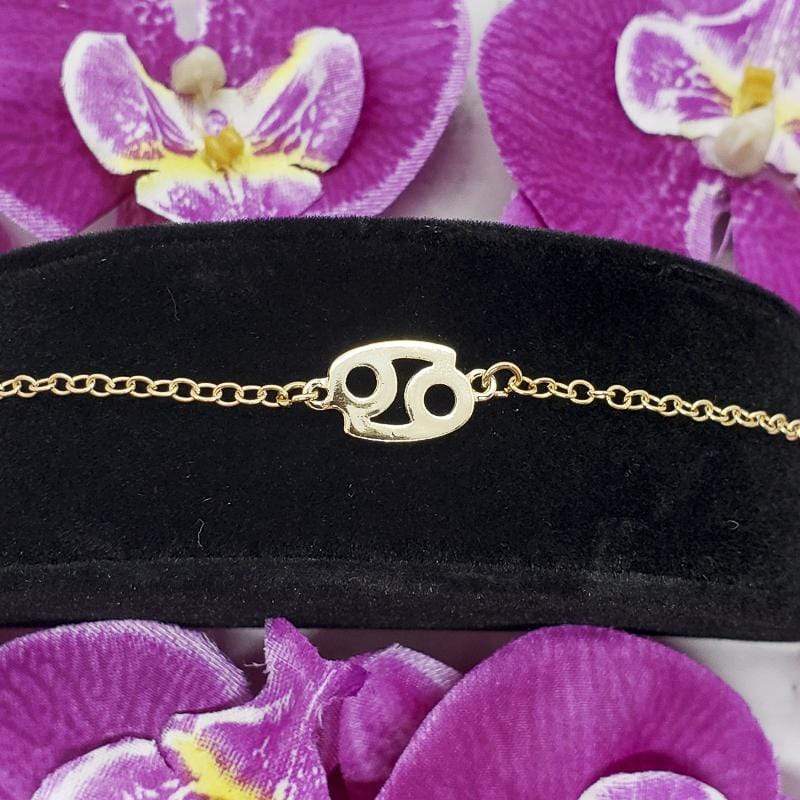 Cancer Zodiac Sign Bracelet - Gold or Silver Charm Bracelets