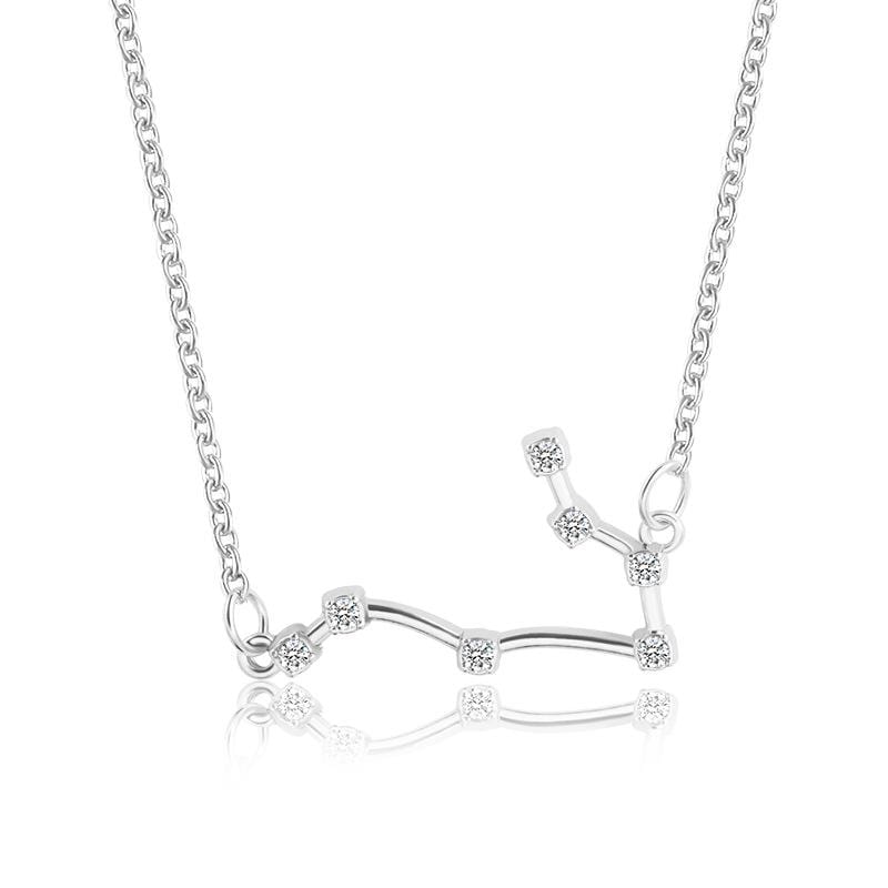 Zodiac Constellation Necklace - Celestial Jewelry Necklace Gemini / Silver