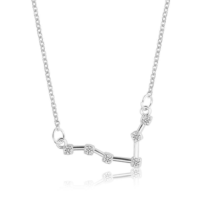 Zodiac Constellation Necklace - Celestial Jewelry Necklace Pisces / Silver