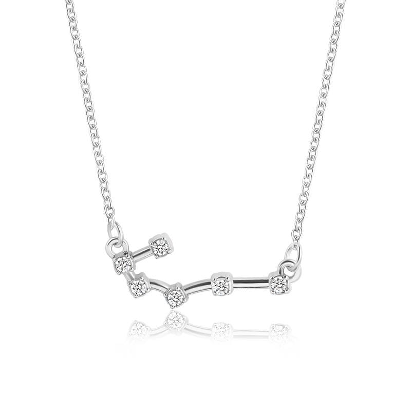 Zodiac Constellation Necklace - Celestial Jewelry Necklace Cancer / Silver