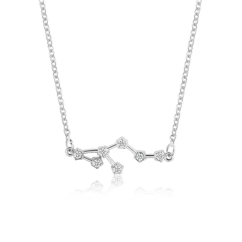 Zodiac Constellation Necklace - Celestial Jewelry Necklace Leo / Silver