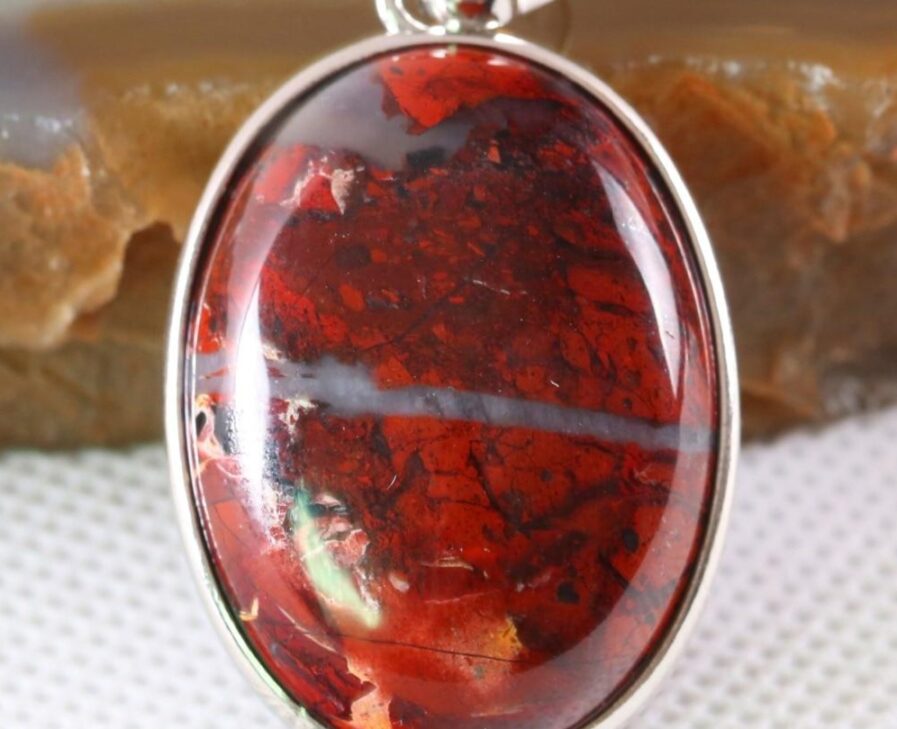 Stable Grounding - Red Jasper Necklace Pendants Breciated Jasper / Red